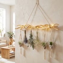 Artículo Gancho de madera para decoración de pared, estilo bohemio, para uso versátil.