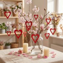 Artículo Corazones de madera colgador decorativo decoración de madera rojo 6/8/10/12cm 16 piezas