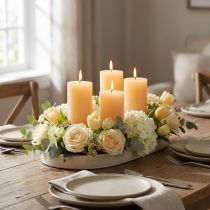 Artículo Velas Apricot Light Velas de pilar de color sólido 60×80mm 4pcs