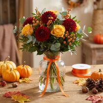 Artículo Cinta de regalo, cinta decorativa, cinta de raso naranja, 6 mm × 50 m