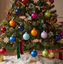 Artículo Adornos navideños brillantes, juego de 10, colores surtidos, 95 mm