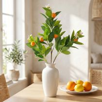 Artículo Rama decorativa de naranja y flores Rama de naranja artificial 78cm