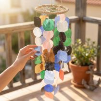 Artículo Carillón de viento Conchas de Capiz Decoración marítima colgador Ø14,5cm 55cm