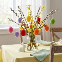 Artículo Huevos decorativos flocados de colores 4cm 18 piezas