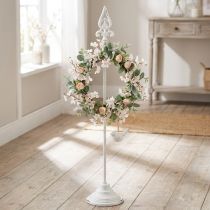 Artículo Soporte para coronas de metal blanco Shabby Chic con 4 ganchos de 76 cm de alto
