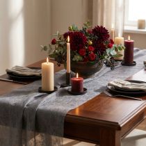 Artículo Camino de mesa Dekovlies camino de mesa decorativo de lana gris 23cm 25m