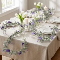 Artículo Guirnalda de lilas artificiales para decoración primaveral, ideal para ocasiones especiales y ocasiones de temporada. 145 cm, 2 unidades.