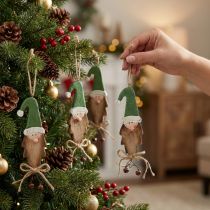 Artículo Cabeza de duende con campanilla para colgar de 15 cm6 piezas