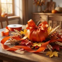 Artículo Cinta de regalo y decoración Cinta de seda naranja 25mm 50m
