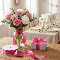 Artículo Cinta de regalo y decoración 25mm x 50m rosa