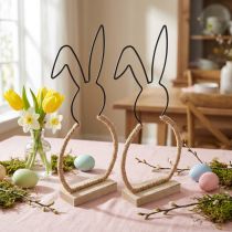 Artículo Decoración de mesa de conejito de Pascua Decoración boho de alambre de Pascua 24cm 2 piezas