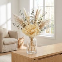 Artículo Hortensia decorativa crema flor natural preservada Ø20cm 1 ud