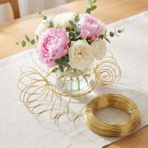 Artículo Alambre de aluminio dorado 2mm 500g 60m para manualidades y decoración