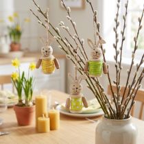 Artículo Conejitos de Pascua para colgar decoración de Pascua madera yute Al. 6,5 cm 9 piezas