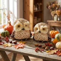 Artículo Figuras decorativas búho otoño con conos 12,5×10×10cm 2ud