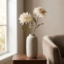Artículo Crisantemo Flores Decorativas Artificiales Crema L72cm 2uds