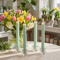 Artículo Velas cónicas de color sólido verde claro 34 mm x 240 mm 4 piezas
