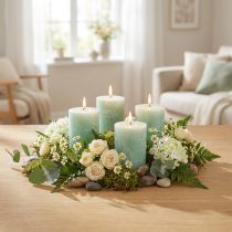 Artículo Velas unicolor verde claro 60x80mm 4 piezas