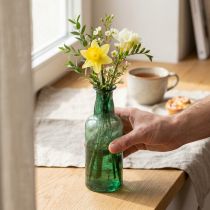 Artículo Mini florero botella de vidrio florero verde Ø6cm H17cm