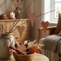 Artículo Colgante deco corazones para colgar naranja/amarillo 10cm 6uds