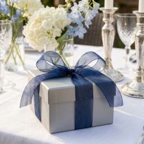 Artículo Cinta de organza cinta de regalo cinta azul oscuro orillo azul 40mm 50m