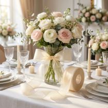 Artículo Cinta de organza con orillo 4,0cm 50m crema