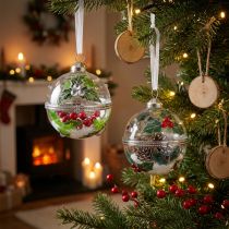 Artículo Árbol de navidad bolas vaso para rellenar acebo Ø6cm 2uds