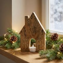 Artículo Decoración de casa de madera Casa de Navidad Decoración de casa de madera soporte de madera H15cm