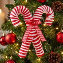 Artículo Bastones de caramelo decorativos para colgar adornos para árboles de Navidad rojo y blanco 28cm