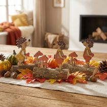 Artículo Figura de otoño de erizo con setas, erizo de madera amarillo/naranja (alto 11 cm), juego de 6