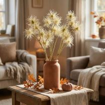 Artículo Xanthium flor artificial crema decoración otoño 6 flores 80cm 3ud