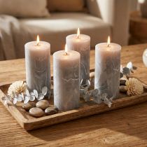 Artículo Velas unicolor gris 50x100mm 4uds
