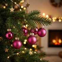 Artículo Mini bolas de cristal bolas de árbol de Navidad rosa Ø2,5cm 22 piezas