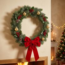 Artículo Corona de abeto artificial, decoración de pared, Navidad, abeto verde, purpurina, Ø45cm