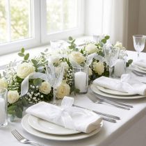 Artículo Cinta de gasa cinta de organza cinta decorativa organza blanca 15mm 20m
