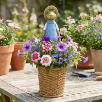 Artículo Macetero decorativo de poliresina decoración de mesa verano H31.5cm Frog deco