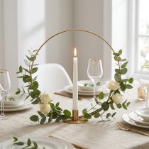 Artículo Aro decorativo aro de metal portavelas champagne Ø35cm
