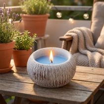 Artículo Vela Citronella Cuenco Cerámica Azul Balcón Vintage Al. 8cm