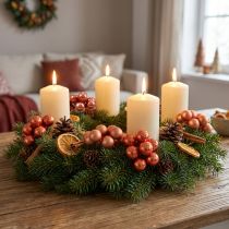 Artículo Mini bolas navideñas sobre alambre vidrio rojo naranja 2,5cm 140ud
