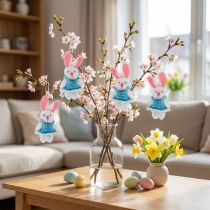 Artículo Colgante Bunny 5,5cm Azul 9pcs