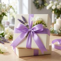 Artículo Cinta de regalo y decoración cinta de tafetán lila 8mm 50m