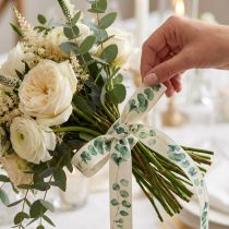 Artículo Cinta de regalo cinta decorativa de eucalipto verde 25mm 20m