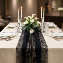 Artículo Camino de mesa Dekovlies camino de mesa polar negro 23cm 25m