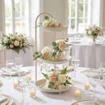 Artículo Decoración de mesa de tres niveles, ideal para salas de estar, ocasiones especiales, bodas, 55 cm.