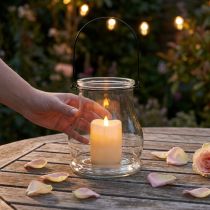 Artículo Farol de cristal para un ambiente romántico en el jardín o la terraza, 18cm.