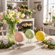 Artículo Figuras decorativas de pollito con diseño redondo para acentos ligeros y divertidos, 9,5 cm, 3 piezas