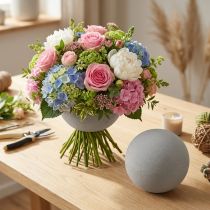 Artículo Bola de espuma floral bola enchufable gris Ø12cm 6 piezas