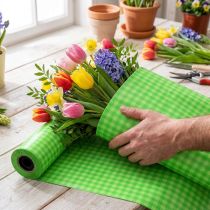 Artículo Papel para puños 37,5 cm 100 m Cuadros verde mayo