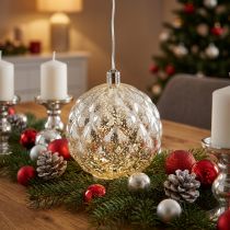 Artículo Bola plastica plata Ø15cm LED para baterías