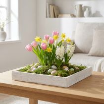Artículo Bandeja decorativa blanca cuadrada madera vintage 19×19cm 2uds